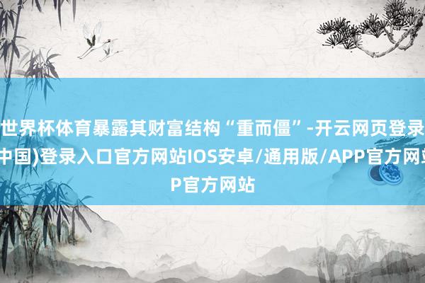 世界杯体育暴露其财富结构“重而僵”-开云网页登录(中国)登录入口官方网站IOS安卓/通用版/APP官方网站