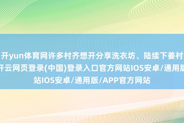 开yun体育网许多村齐想开分享洗衣坊、陆续下姜村旅游住宿红利-开云网页登录(中国)登录入口官方网站IOS安卓/通用版/APP官方网站